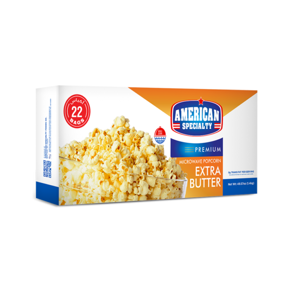 Microwave Popcorn Extra Butter 22 bags American Specialty Foods Co